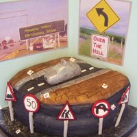 Driving Instructor! 50th Birthday cake for a friend who is a driving instructor, was having a house built in Africa and who liked 'pretty' ... so I...