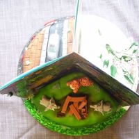 3 In 1 Cake 50th Birthday cake for a friend who is a driving instructor, was having a house built in Africa and who liked 'pretty' ... so I...