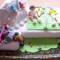 3 Sports In One! My friend could not decided with cake she would like for her twins birthday... so decided on a combination of 3 cakes!... fun to do...