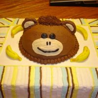 Monkey Cake The mommy-to-be is decorating the baby's room in blues, yellow and browns with monkeys. The used this as the shower theme as well but...
