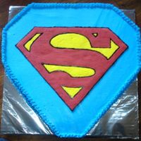 Superman Cake WASC cake frosted with BC and "S" done with FBCT