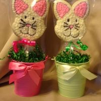 Easter Cookies I bought the little pails at Target and made these little cookie bouquets for my nieces and nephews for Easter as their Easter baskets.