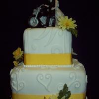 Yellow Accent Wedding Cake 