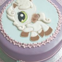 Littlest Pet Shop Horse I made the LPS horse on a fondant plaque and made it with color-flow (run out) technique.