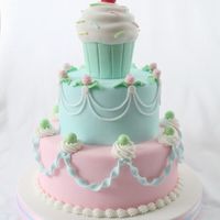 Stacked Cakes This cake was made for a competition. All cakes are dummies and the "whipped cream" is royal icing. TFL :-)