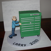 Automotive Tech Retirement retirement cake for my husbands coworker. His toolbox is so large he has to use a stool to reach the tools in the top. He was surprised and...