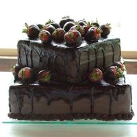 Chocolate, Chocolate, Chocolate Epicurious.com Double Chocolate Layer Cake, chocolate buttercream, dark chocolate ganache, chocolate covered strawberries.