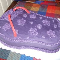 Flip Flop 9x13" carved to shape. Rainbow twists for straps.