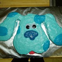 Blue's Clues Birthday Cake This was for my daughter's 2nd birthday, my first shaped cake. I cut out the head and then the ears and pieced them together. The...