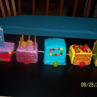 Better View Of Train Cake train with cars