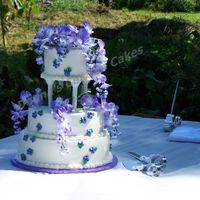 Tammy & Jim white cakes filled with raspberry buttercream.
