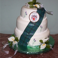 Celtic 95Th Birthday Scratch butter cake filled and iced with vanilla bc. I curved the top corners of the cake myself just for something new to try. Decorated...