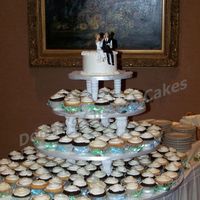 Kathleen & Dan These were the cupcakes that I needed help with this past week.I used a glue gun to keep the ribbon on and had to attach the tiny bows...