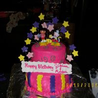 Dora 4Th Birthday This was a take to school cake. All buttercream fondant accents