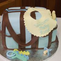 Diaper Bag Diaper bag cake for baby shower at my office. Inspired by several cakes seen here on CC. I had to ask a lot of questions about this and...