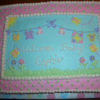 Baby Shower I got this idea from tammiemarie. A customer saw it and fell in love!! Thanks a bunch!! 11x15 yellow cake with all BC icing.