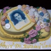 Mom I admit this was her b-day cake, but it seems to fit the theme.There's a story about the buttons - mom is a master seamstress and when...