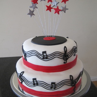 Music Friend's father turning 60... requested something musical with colours of silver, black and red.