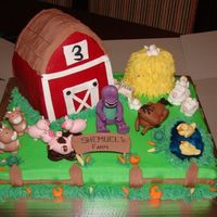 Farm Thanks to all the great pics poster here on CC....hence this cake. The little guy loves barney and horses and wanted to see that on the...