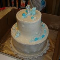 First Birthday Cake I got the idea for this cake from the "Essential Guide to Cake Decorating" First time modelling figures. TFL!