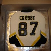 Crosby Jersey All buttercream Crosbey Jersey. This cake was suppose to be quick and easy but it gave me a lot of grief! But overall I am happy with the...