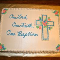 Christening This was for a Christening reception at church. It was really big, and I didn't know how to make anything but drop flowers, so it'...