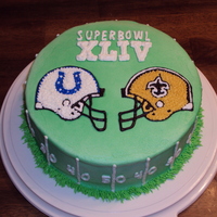 Super Bowl Xliv This is a carrot cake with crusting cream cheese icing. I got the helmet designs from the internet and used the gel transfer method,...