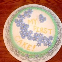 My First Cake! OK, I'm totally a beginner. However, I am looking forward to learning this art! This is my first ever cake! More to come soon. :)