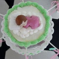 Sleeping Baby Shower Cake Top This is just another view of the sleeping baby. My next cake I would like to try to make the baby with MMF.