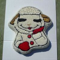 Lamb Chop Don't think this is Easter, but couldn't figure what category to put her in. Just a butter cake with lemon buttercream icing....