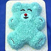 Blue Teddy Bear I know I have one of these already, but I think this one came out cuter. Just a butter cake with lemon buttercream icing. It's the...