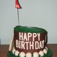 Golf Cake Balls and bag made from white chocoate, chocolate cake with chocolate buttercream. 1 of 3 pics.