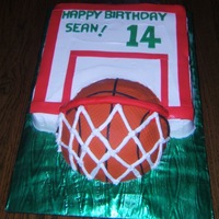 Birthday Basketball Cake White cake with vanilla buttercream frosting. Accents are MMF.