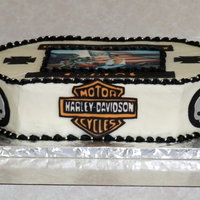Harley Cake Logo and other details cut out with my Cricut. Edible image on top. TFL