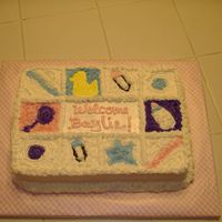 Quilt Cake I was trying to copy some blocks that are being used as decorations. Guess it turned out okay.