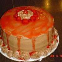 Chocolate Cherry Cake chocolate cake with cherry and vanilla pudding made for father's day