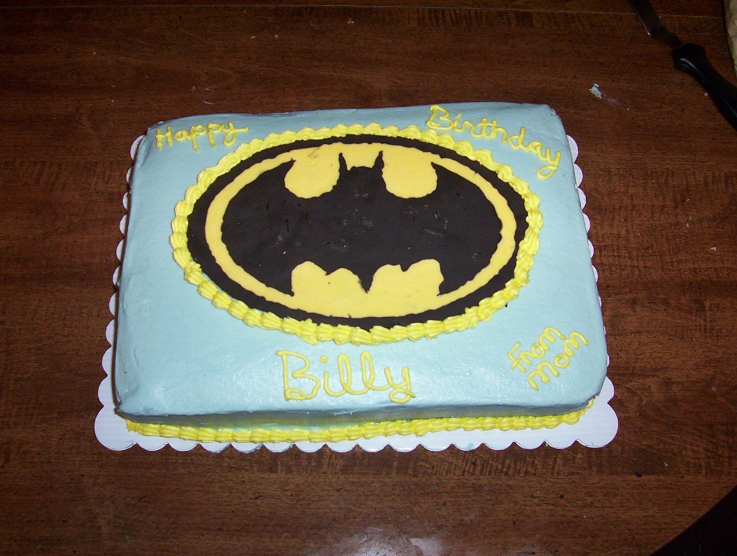 Batman Cake batman cake made for 10 year olds birthday.It was for the same women who bought the pink cake, she asked me last night at around 8:30 if it...