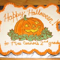 Halloween Cupcake Cake For Dd's School Party Cupcake cake with FBCT image. I had such a hard time w/ this one -- the frosting on the words just would not work with me ... my black...