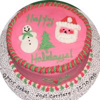 Happy Holidays "Kids" cake for family holiday party ... 'funfetti' cake mix with vanilla pudding added and buttercream filling. MMF...