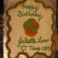 B'day Cake For Juliette Low - Founder Of The Girl Scouts DD's Brownie Troop is celebrating the birthday of Juliette Low, founder of the Girl Scouts tomorrow (her b'day is 10/31). Cupcake...