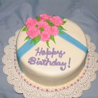 Co Worker B'day Cake cake for my co-workers birthday. She wanted a "fun" cake, so its a "funfetti" doctored cake w/ bavarian creme filling,...