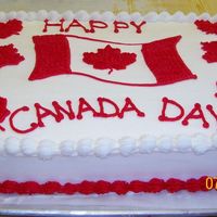 Canada Day I made this cake at work (I'm the Baker at a local Farm Market). It was sliced and handed out to the customers on July 1st, which is...