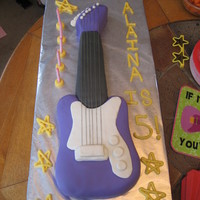 Electric Guitar Chocolate chip cake with MM fondant..