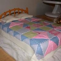 Quilt Bed Cake Carrot cake with cream cheese icing and MMF quilt and headboard. It took forever, even with my mom's help, to cut out that pattern and...