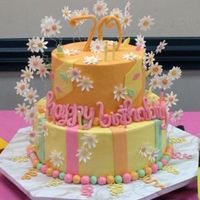 Daisy Cake I made this cake for my mother's surprise 70th birthday. Daisies, numbers and "happy birthday" are gumpaste. The rest of the...