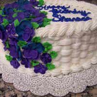 Shannon's B-Day Cake Ii I love basketweave (lol)!Royal Icing Flowers, buttercream frosting and chcolate cake.
