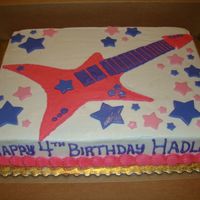 Rockstar Little girl wanted a rock star guitar cake, so this is what she got! Free handed guitar on computer paper then cut it out and traced onto...