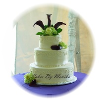 Wedding Cake This was a last minute cake thrown together in 3 days with 2 other orders to work around. I wasn't real happy with it, and the flies...