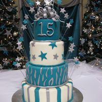 Teal And Silver Birthday girl wanted something none of her friends would ever have and said she wanted tons of stars, stripes, zebra, and dots. I left out...