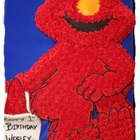 Elmo Elmo chocolate cake finished with buttercream icing